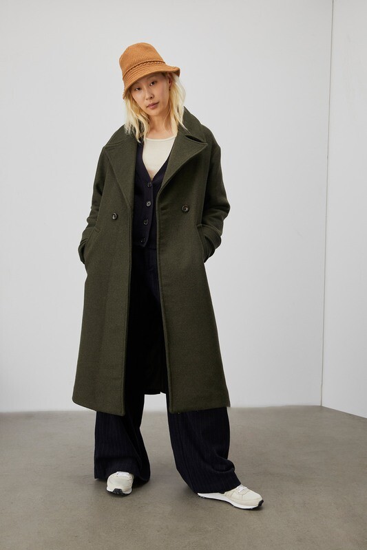 Cappotto Lungo Donna Doppiopetto Verdone Muschio Verde Roy Roger's  capospalla in misto lana art. RND104D5161745 999
