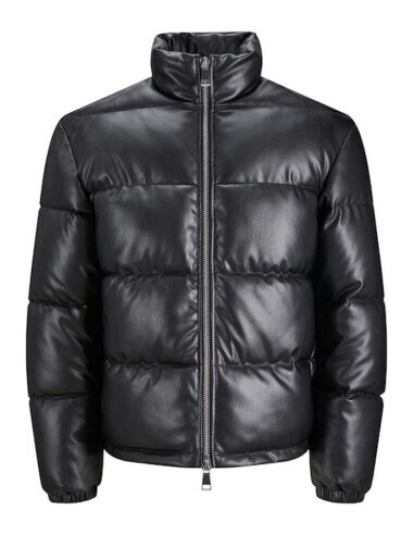 Giubbino Puffer bomber in pelle Nero Uomo giacca invernale ecopelle Black Girocollo Essential fit capospalla giubbotto imbottito Premium Jack&Jones JORNOA art. 12247550 Giubbino Puffer bomber in pelle Nero Uomo giacca invernale ecopelle Black Girocollo Essential fit capospalla giubbotto imbottito Premium Jack&Jones JORNOA art. 12247550
