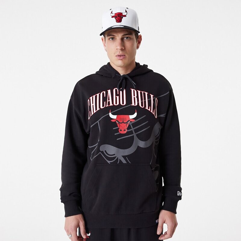 Felpa con cappuccio Nera felpata Chicago Bulls Nera Over size New Era Team Graphic Grafica Felpa Loose fit Bulls Black Nero Uomo Hoodie art. 60416394 Felpa con cappuccio Nera felpata Chicago Bulls Nera Over size New Era Team Graphic Grafica Felpa Loose fit Bulls Black Nero Uomo Hoodie art. 60416394