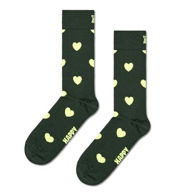 Happy Socks Calzini Heart Sock Calze Cuore Verde Verdone Colorate art. P000454