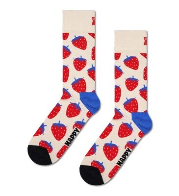 Happy Socks Calzini Strawberry Sock Calze Fragole Fragola Panna Colorate art. P000041
