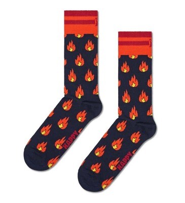 Happy Socks Calzini Flames Sock Calze Fiamme Fuoco Fondo Blu art. P000129