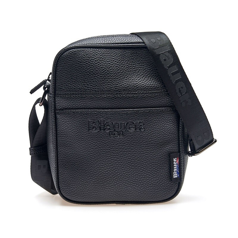 Borsello Blauer Tracolla in Pelle Nera Cintura regolabile Crossbody Nera Eco Leather  Essential  art. F3FORT02/MET BLK