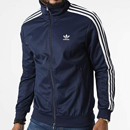 Giacca Adidas Blu uomo Beckenbauer  Regular tuta Blu Navy classic  Strisce bianche art. HK7364