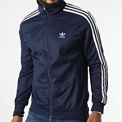 Giacca Adidas Blu uomo Beckenbauer Regular tuta Blu Navy classic Strisce bianche art. HK7364