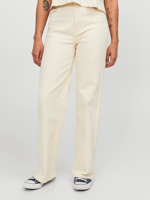 Pantaloni in tela bianco Latte vita alta Jeans Larghi wide fit SeedPearl loose Fit Pantalone Twill palazzo 5 tasche JJXX JXAJA Seedpearl art. 12237166 Pantaloni in tela bianco Latte vita alta Jeans Larghi wide fit SeedPearl loose Fit Pantalone Twill palazzo 5 tasche JJXX JXAJA Seedpearl art. 12237166
