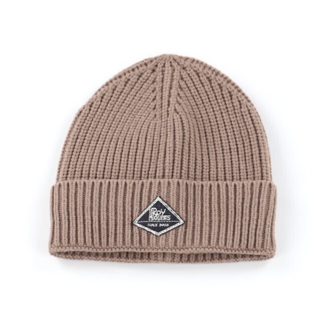 Cappello Lana Sabbia Cammello Roy Roger's  Beanie con Patch Frontale Berretto Misto Lana Unisex Camel Greige art. A22RRX943C919XXXX