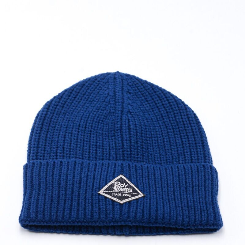 Cappello Lana Blu Elettrico Royal Roy Roger's  Beanie con Patch Frontale Unisex Blue art. A22RRX943C919XXXX