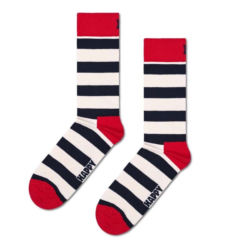 HAPPY SOCKS STRIPE SOCK PANNA BLU ROSSO