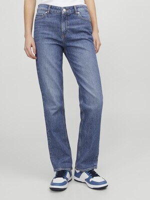 Jeans Blu Sigaretta Straight Donna Slim fit vita media Blu Medio 5 tasche JJXX JXNICE SL-STRAIGHT C8091 art. 12248151