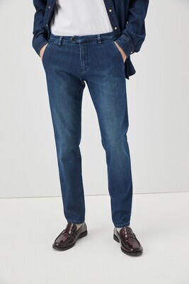 Pantalone in Jeans Denim Uomo Roy Roger's New Rolf Lavaggio scuro chino tasche america stretch slim fit art. RRU013D598A099 C0999