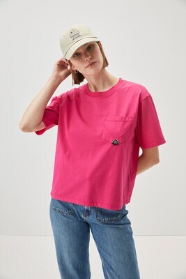 T-shirt Donna Fuxia Con Taschino Roy Roger's Maglietta Rosa girocollo Maniche corte Pocket Bubble art. RND586CB55XXXX C0110
