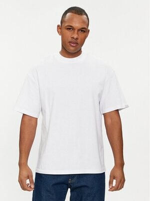 T-shirt Oversize bianca Tinta unita paricollo 100% cotone Maglietta bianco white loose fit Jack&Jones JCOCOLLECTIVE art. 12251865