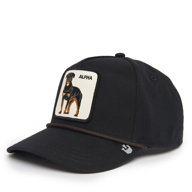 Cappello Rotweill Nero Goorin Bros.  Canvas Cotone Tela Patch Cane alpha Cappellino baseball 6 pannelli Black art. 101 1133 BLK