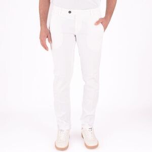 Pantaloni Bianchi chino Uomo Bianco Tasche america Gabardina cotone estivo Pantalone estivo Roy Roger's New Rolf White Slim Fit art. RRU013C9250112.C0014