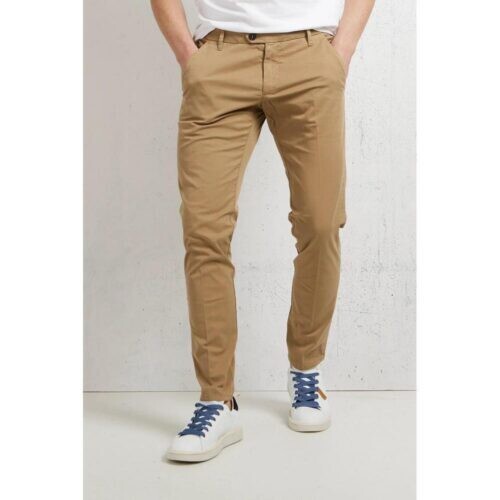 Pantaloni Beige chino Uomo Sabbia Tasche america Gabardina cotone estivo Pantalone estivo Roy Roger's New Rolf Beige Desert Slim Fit art. P23RRU013C9250112 .005