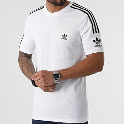 T-shirt Adidas Bianca Strisce Nere Tech bRegular Fit Maglietta Cotone White art. FT8752