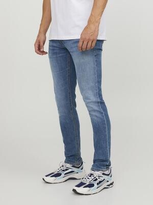 Jeans Stretto Slim fit Blu Medio Uomo Medium 5 tasche Vita media Jack&Jones JJIGLENN JJORIGINAL AM 815 art. 12157416