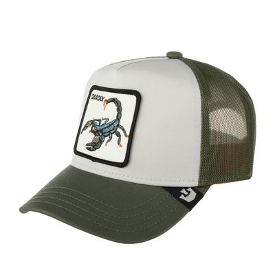 Cappello Goorin Bros Scorpione  Verde oliva bianco Trucker Patch Deadly Cappellino con retina Olive white art. 101 1436 OLI