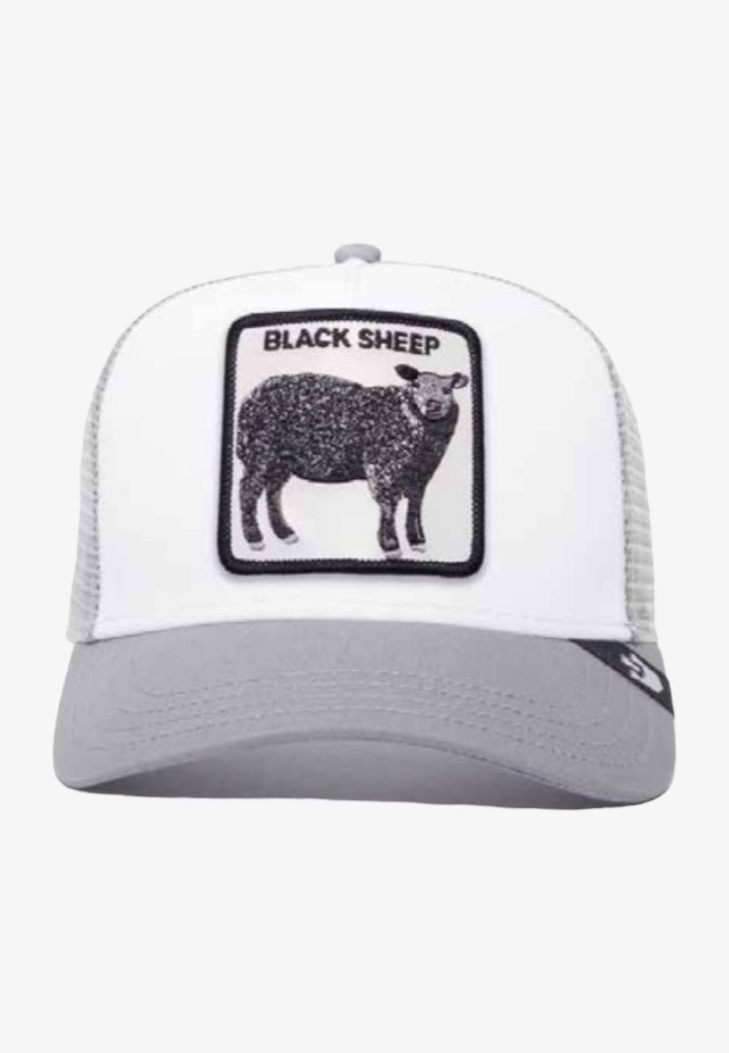 Cappello Goorin Bros Pecora Grigio Bianco Trucker con retina Patch blackSheep berretto grey white ART. 101-0380-LGY