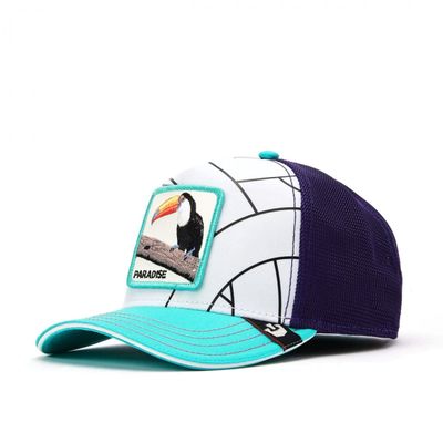 Cappello Viola Turchese Tucano Goorin Bros Trucker Limited Edition Patch Paradise Cappellino con retina Multicolor Violer Turquoise White art. 101-1408-TEA Cappello Viola Turchese Tucano Goorin Bros Trucker Limited Edition Patch Paradise Cappellino con retina Multicolor Violer Turquoise White art. 101-1408-TEA