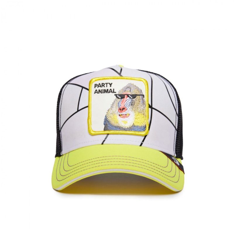 Cappello Giallo Nero Babbuino Goorin Bros Trucker Limited Edition Patch Party Animal Cappellino con retina Multicolor Yellow Black White art. 101-1396-YEL Cappello Giallo Nero Babbuino Goorin Bros Trucker Limited Edition Patch Party Animal Cappellino con retina Multicolor Yellow Black White art. 101-1396-YEL