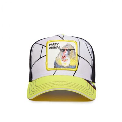 Cappello Giallo Nero Babbuino Goorin Bros Trucker Limited Edition Patch Party Animal Cappellino con retina Multicolor Yellow Black White art. 101-1396-YEL Cappello Giallo Nero Babbuino Goorin Bros Trucker Limited Edition Patch Party Animal Cappellino con retina Multicolor Yellow Black White art. 101-1396-YEL