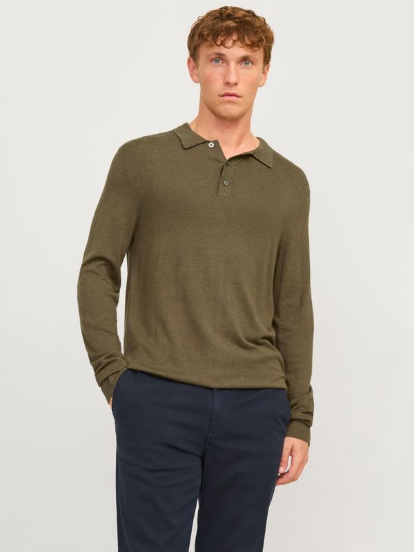 Polo Maniche Lunghe Verdone Uomo in filo viscosa 100% Essential Polo Basic Manica Lunga Collo 3/4 Verde Militare Peat Green Melange Jack & Jones JPRBLAWILLIAM KNIT POLO art. 12259650 Polo Maniche Lunghe Verdone Uomo in filo viscosa 100% Essential Polo Basic Manica Lunga Collo 3/4 Verde Militare Peat Green Melange Jack & Jones JPRBLAWILLIAM KNIT POLO art. 12259650