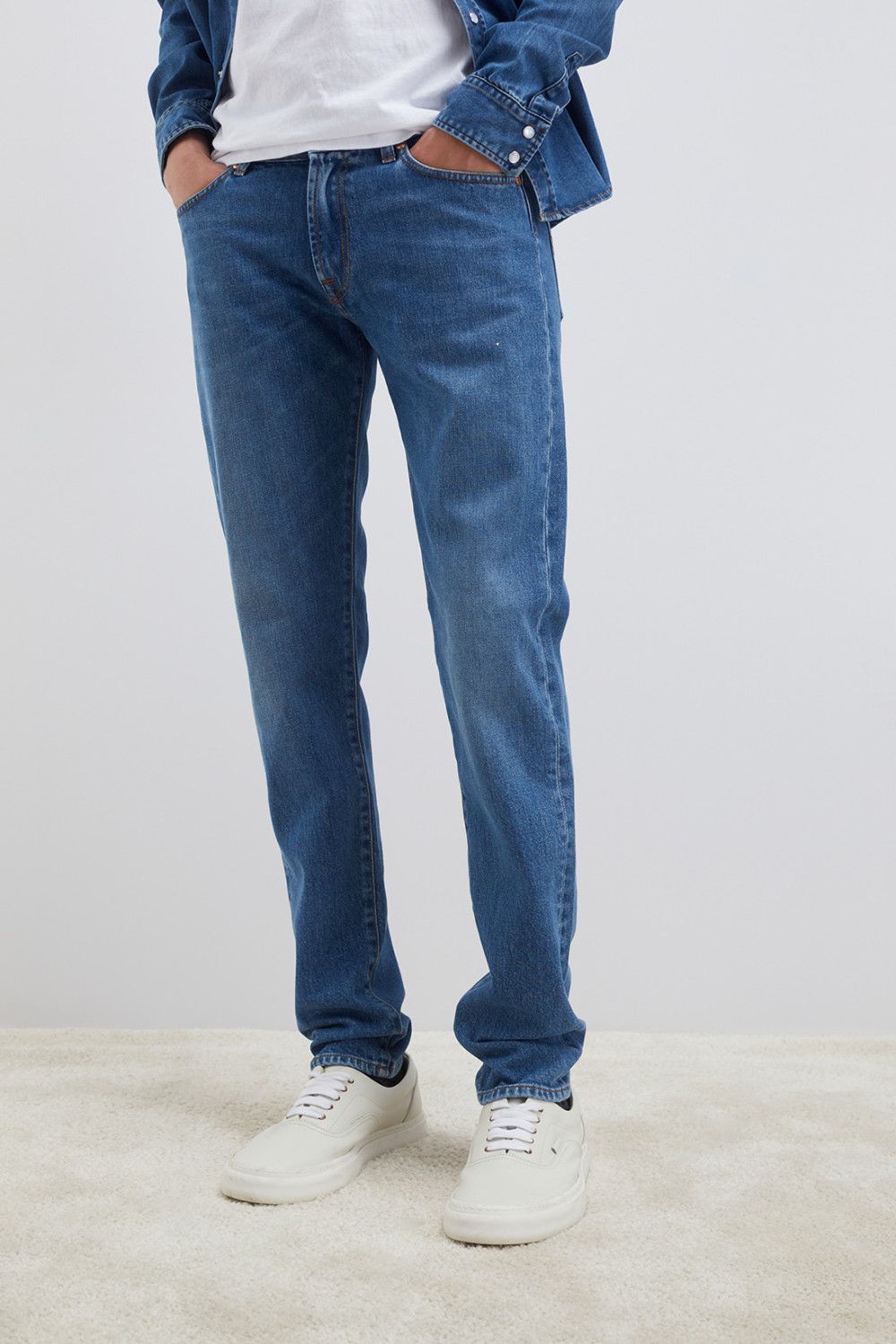 Jeans Uomo 5 Tasche 517 Lavaggio Blu Scuro Uomo Roy Roger's 517 Mick Regular Denim Slim Fit art. RRU075D6452520.C0999