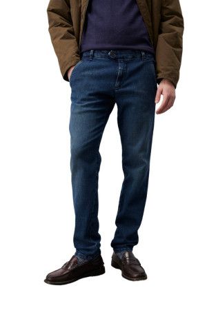 Pantalone in Jeans Denim Dark Uomo Roy Roger's New Rolf Lavaggio scuro chino tasche america  stretch slim fit  art. RRU013D3671189.C0999