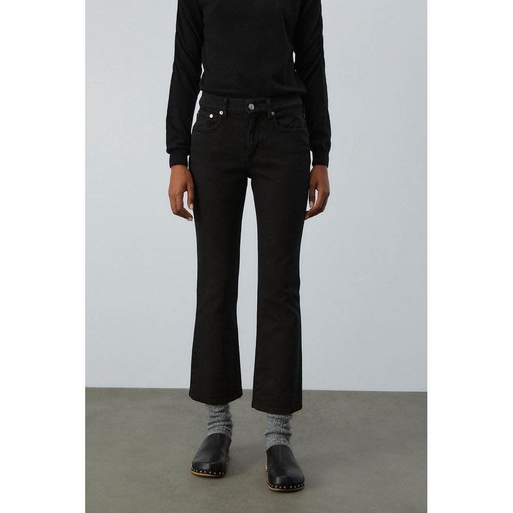 Jeans Zampa corto Nero Bootcut Donna Roy Roger's Tela Bull  zampetta Zandra black Stretch Denim  art. RND104P4090112 C0020