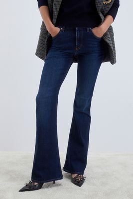 Jeans a Zampa Vita Alta Bootcut Donna Denim Scuro  flare fit Il Roy Topic ART. RND208D6572768 C0999 Jeans a Zampa Vita Alta Bootcut Donna Denim Scuro  flare fit Il Roy Topic ART. RND208D6572768 C0999