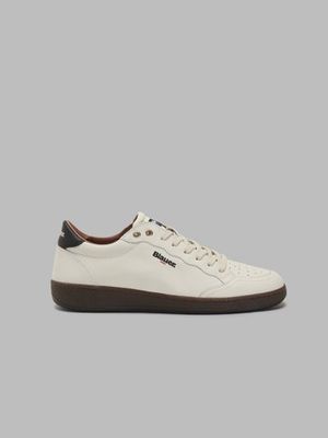 Blauer Sneakers Basse uomo Crema in Pelle Murray Vintage fondo gum marrone brown WHITE/CREAM art. F4MURRAY01/LEA WHI/BLK