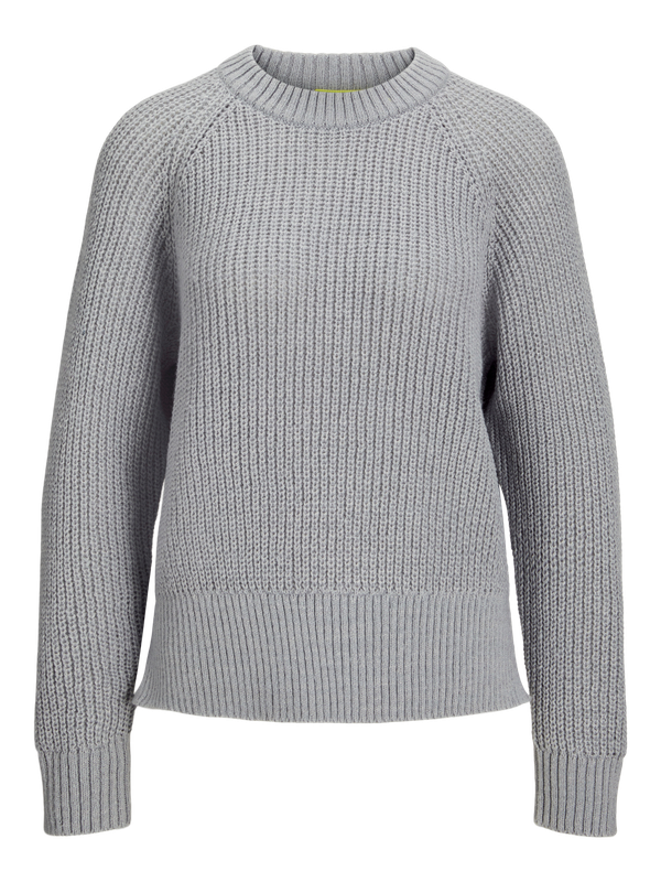 Maglione Grigio chiaro Donna Pullover Grey Light Chiaro Loose Fit  maglia lavorata girocollo Pullover JJXX JXCAROLINA Melange art. 12268136