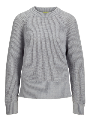Maglione Grigio chiaro Donna Pullover Grey Light Chiaro Loose Fit  maglia lavorata girocollo Pullover JJXX JXCAROLINA Melange art. 12268136