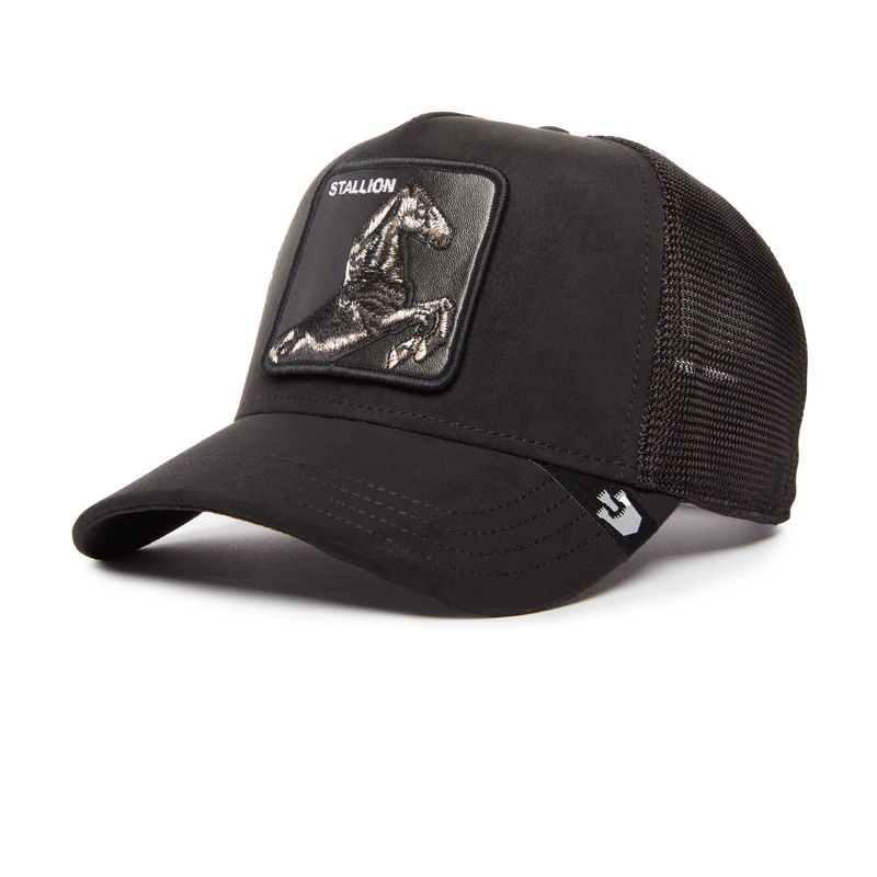 Cappello Cavallo stallion Horse Nero Goorin Bros. Suede Scamosciato Tela Patch Cappellino baseball 6 pannelli Black art. 101 1819 BLK