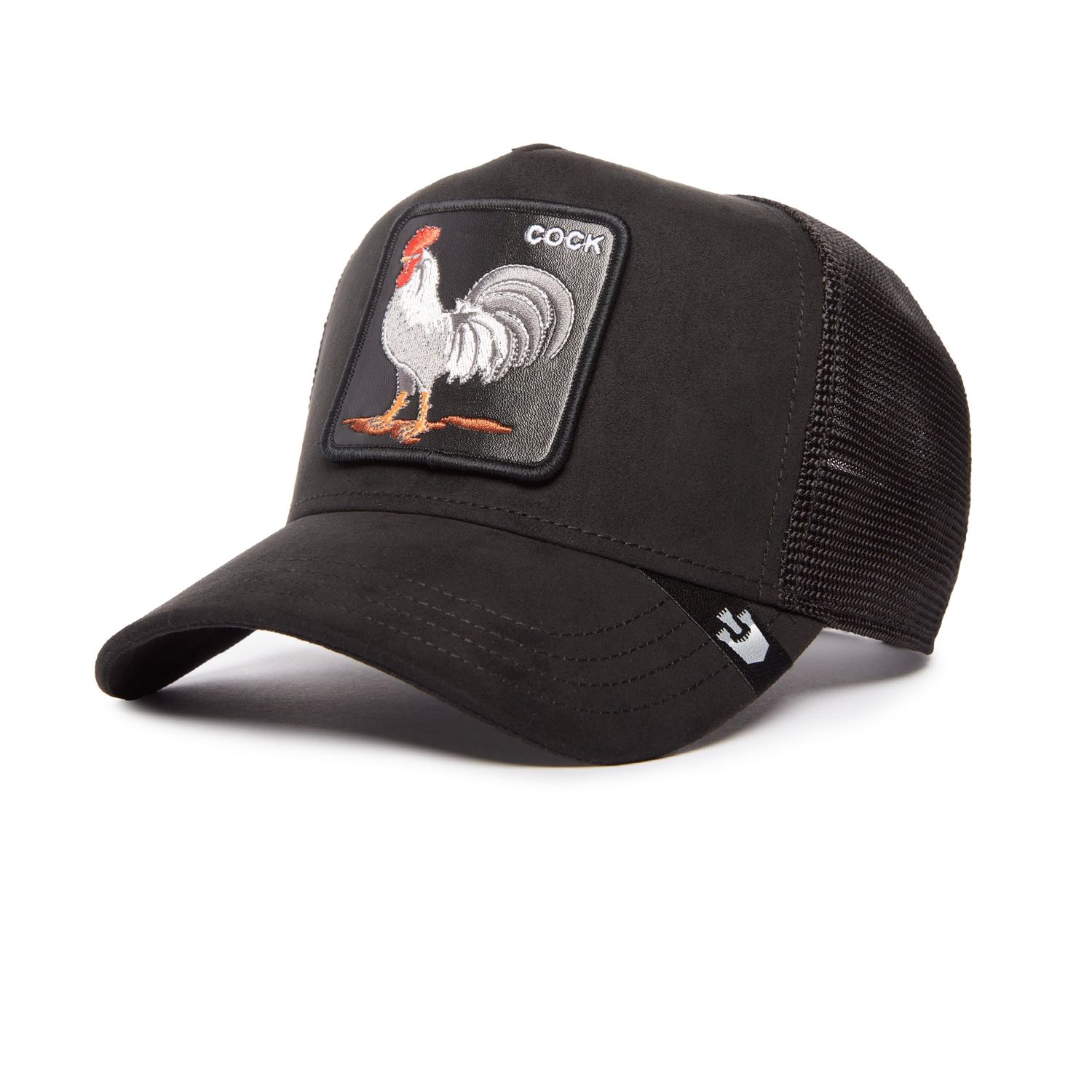 Cappello Gallo Cock Nero Goorin Bros. Suede Scamosciato Tela Patch Cappellino baseball 6 pannelli Black art. 101 1817 BLK
