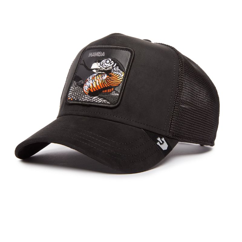 Cappello Serpente Mamba Nero Goorin Bros. Suede Scamosciato Tela Patch Cappellino baseball 6 pannelli Black art. 101 1818 BLK