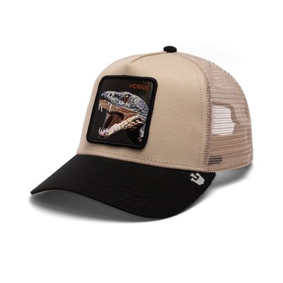 Cappello Serpente Snake Goorin Bros  Trucker Patch Vicious Cappellino con retina Khaki beige Nero  Ivory Black art. 101 1759 EBO