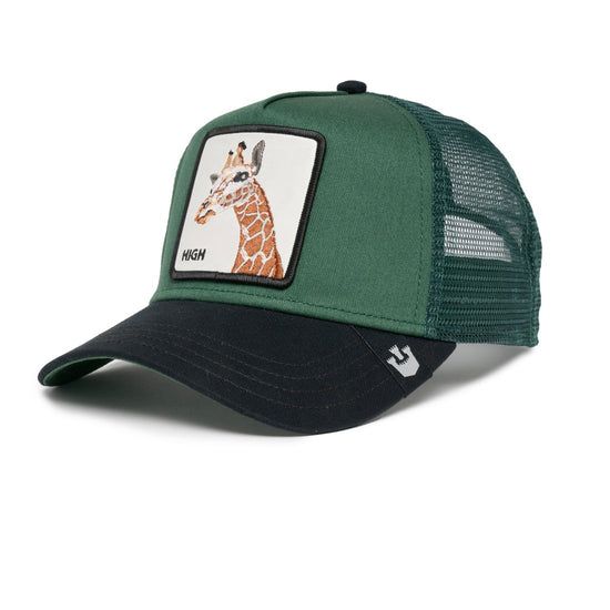 Cappello Giraffa Giraffe Goorin Bros  Trucker Patch High Cappellino con retina Verde Verdone Green Nero Black art. 101 0659 FOR