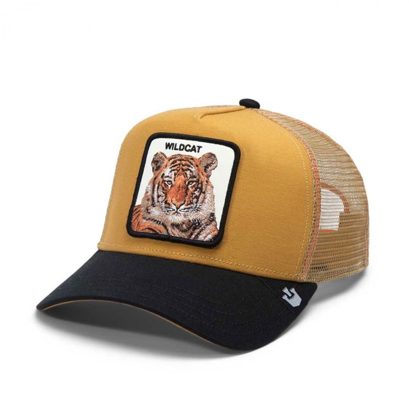 Cappello Tigre Tiger Goorin Bros  Trucker Patch WildCat Cappellino con retina Senape Mustard Nero Black art. 101 1757 MUS