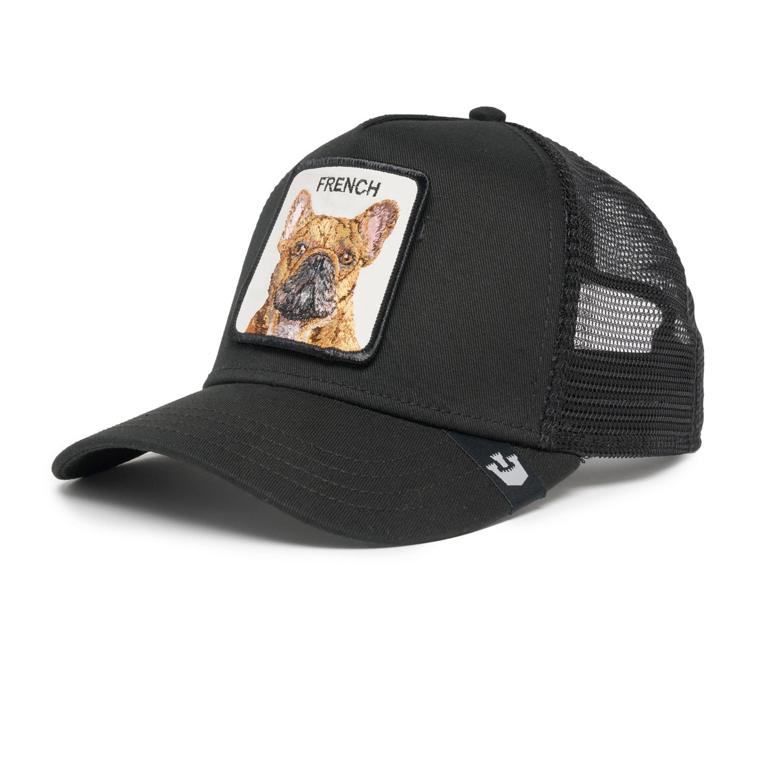 Cappello Bulldog French Cane Dog Goorin Bros  Trucker French Bestie Cappellino con retina Nero Black art. 101 1785 BLK