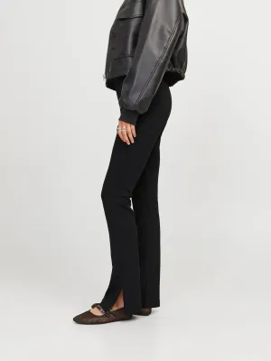 Pantaloni a Zampa Neri con spacco laterale Pantalone Nero Flare