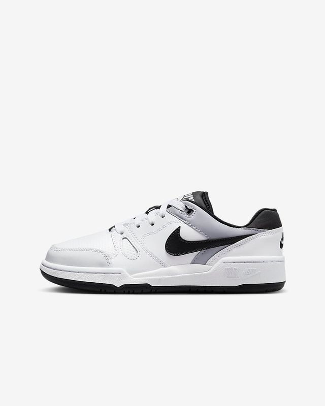 Nike Full Force Bianche Essential GS AF1 Bianco Sneakers Ragazzi Swoosh Nero Black art. FV5929 101