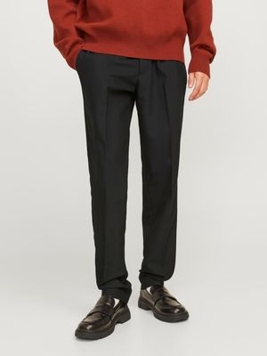 Pantalone Nero Uomo Chino Tapered Fit Poli viscosa Pantaloni  neri comodi comfort fit  tasche a filo BlackJack & Jones JPSTACE CHINO art. 12260908