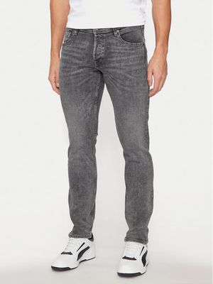 Jeans Grigio Stretto Slim fit Uomo Slavato Washed 5 tasche Grey  Vita media Jack&Jones JJIGLENN JJCOLE CB 425 art. 12263287