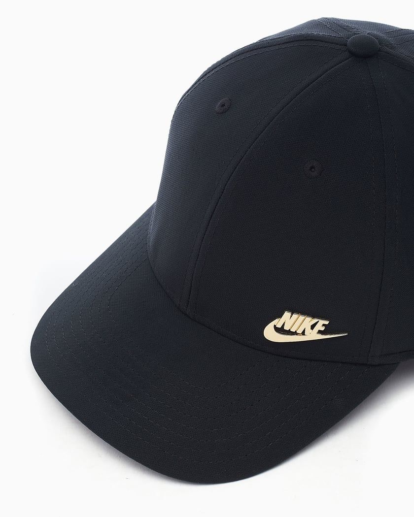 Cappello Nike Nero Dorato Sportswear Legacy 91 Dri Fit logo metallico Swoosh Oro  Black Gold art. FB5371 011