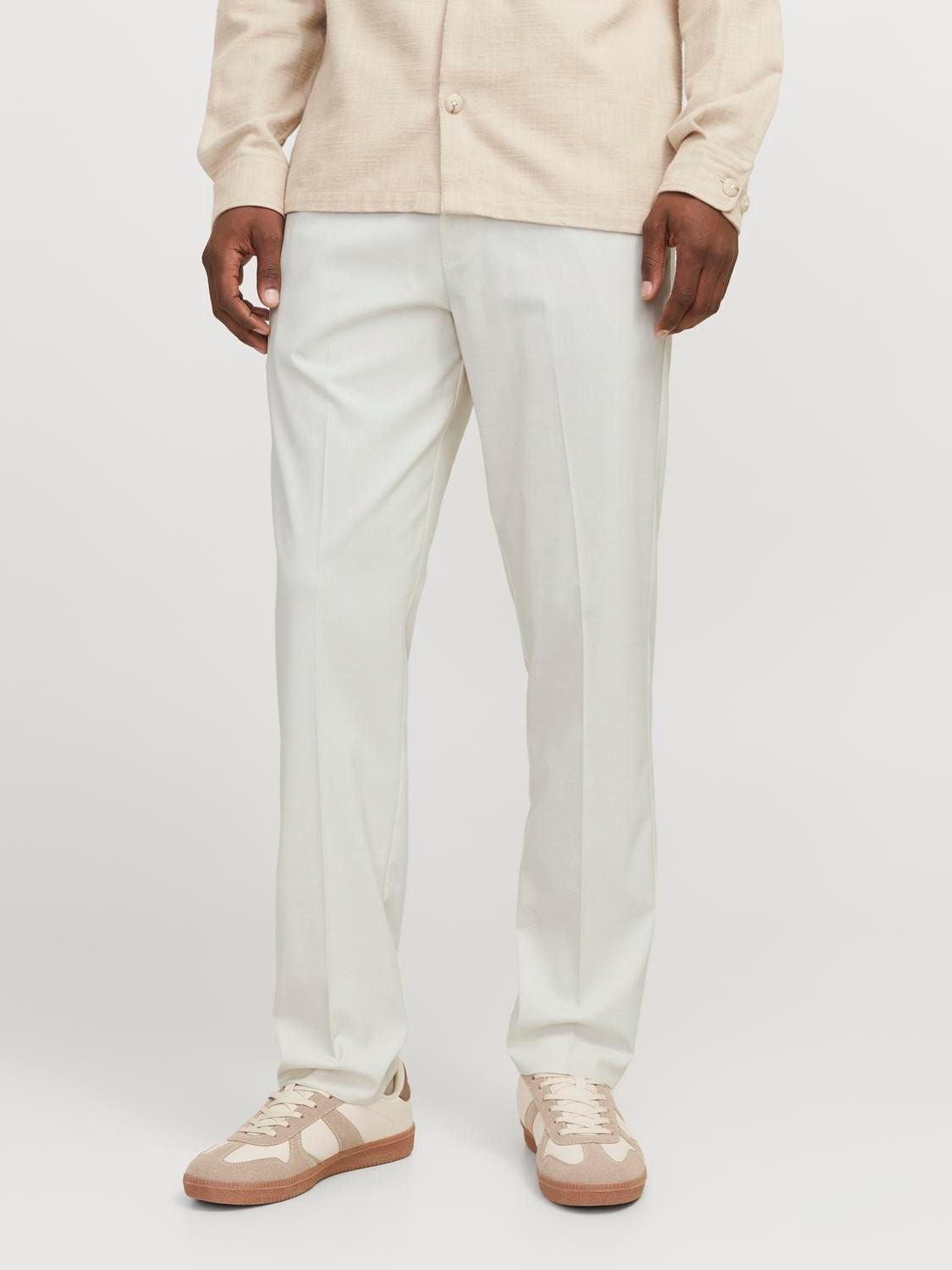Pantaloni Larghi Uomo chiari Latte Bianco chino morbidi in poli viscosa Loose Fit Gamba Larga Vita elastica jack & Jones JPSTKANE EDWIN JOGGER Moonbeam art. 12268303
