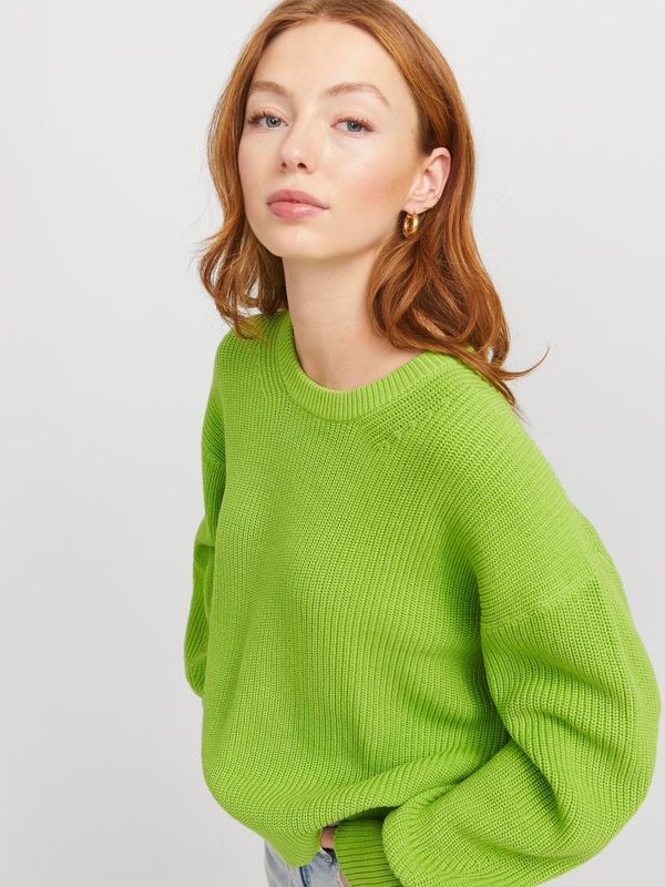 Pullover in Cotone verde chiaro mela tinta Unita parrot green donna girocollo maglia donna 100% Cotone tinta unita JJXX JXMILA  art. 12200267