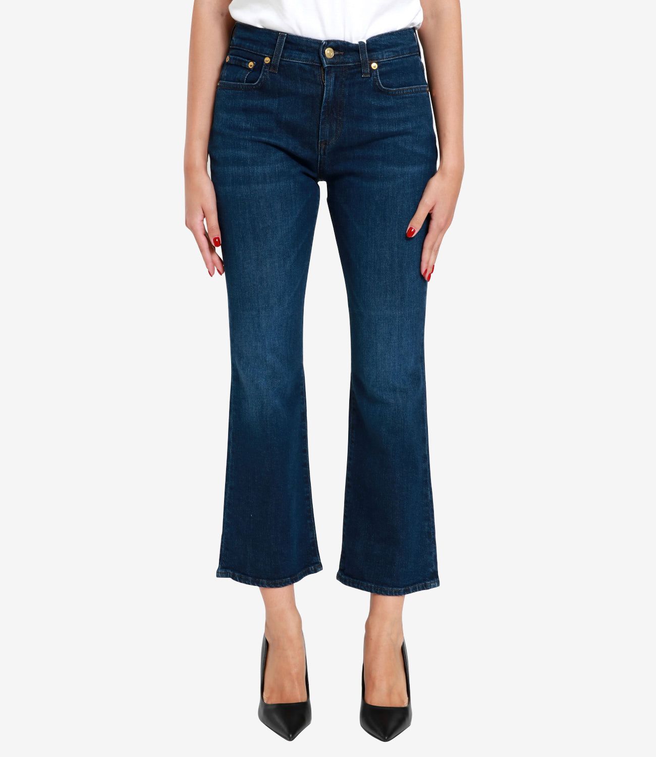 Jeans Zampa corto Scuro Bootcut Donna Roy Roger's Tela Hem zampetta Zandra Honey Stretch Denim  art. RND104CG212787 C0999 Jeans Zampa corto Scuro Bootcut Donna Roy Roger's Tela Hem zampetta Zandra Honey Stretch Denim  art. RND104CG212787 C0999